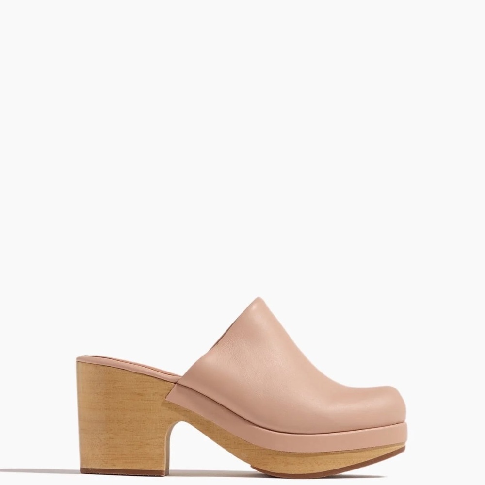 Rachel Comey Bose Nude Leather Platform Mules EUC 7
